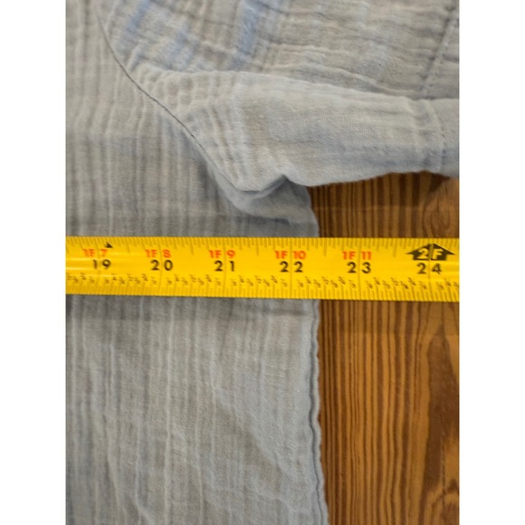 Quince Light Blue Gauze Short Sleeve Collared Button Up Shirt Size L - Picture 4 of 5